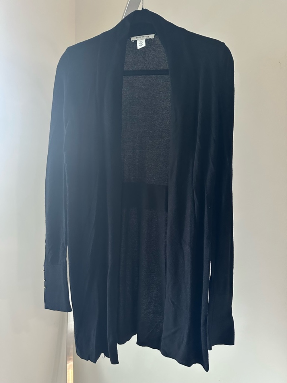 White House Black Market Women’s Black Open Front Lightweight Cardigan